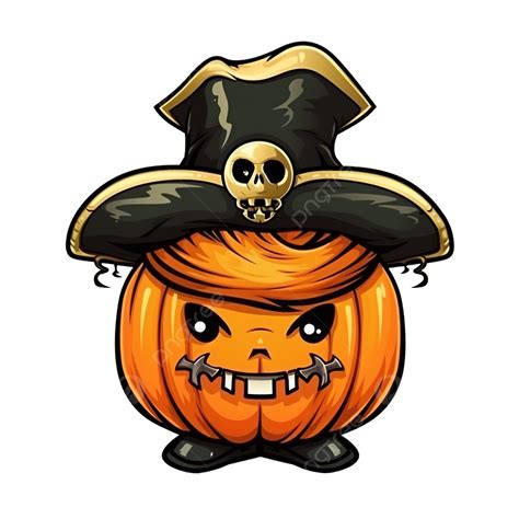 Pumpkin Pirate For Halloween Cartoon Vector Illustration Pumpkin