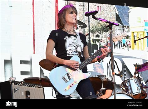 Somerset Royaume Uni 24 Juin 2023 Chrissie Hynde Se Présentant Avec