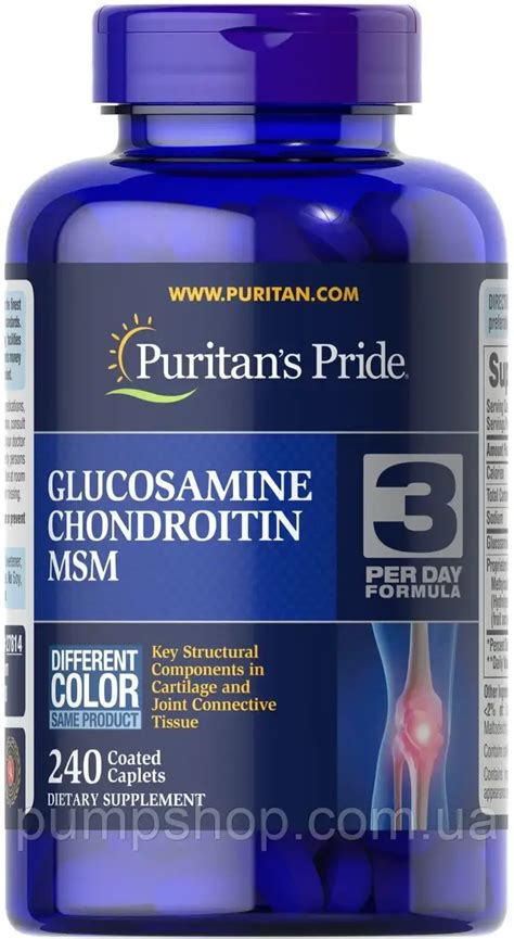 Глюкозамин, хондроитин, МСМ Puritans Pride Double Strength Glucosamine ...