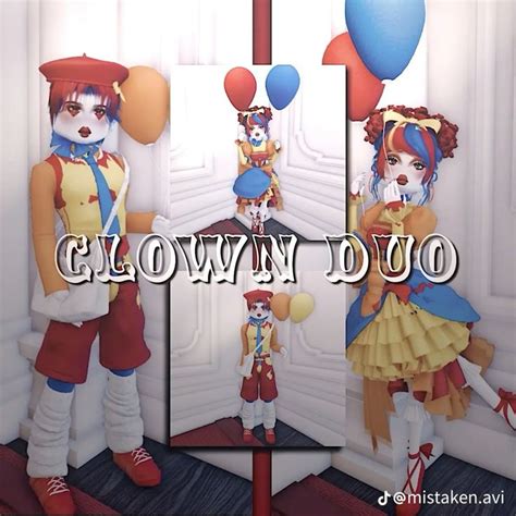 Dress To Impress Carnival Theme Clown Duo In 2024 Dress To Impress Carnival Outfits Duo Dress