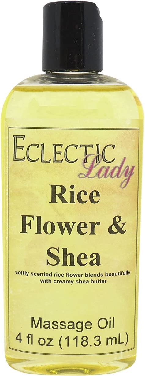 Rice Flower And Shea Massage Oil 4 Oz With Sweet Almond Oil And Jojoba Oil