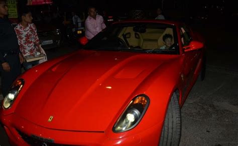 Sanjay Dutt S Son Shahraan Looks Happy In His Dad S Flashy Red Ferrari