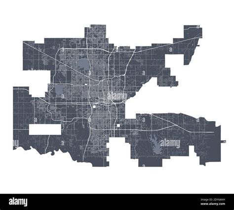 Oklahoma City Map Detailed Vector Map Of Oklahoma City City