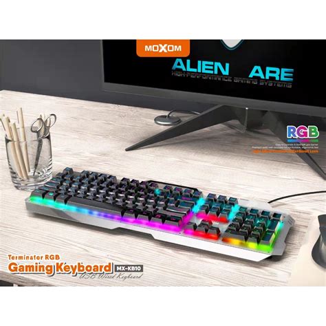 MOXOM MX-KB10 Terminator RGB Gaming Mouse Keyboard Suspension RGB Light ...