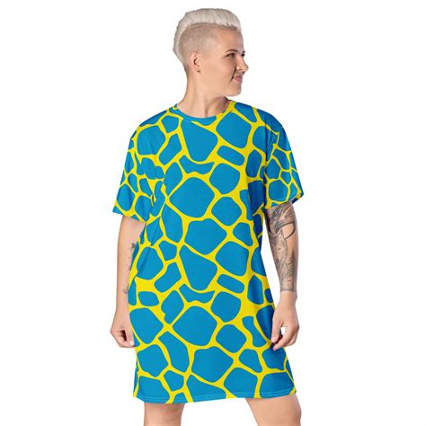 Neon Cow Animal Print Shirt Dress Citep