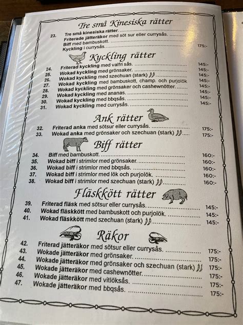 Menu at Lidköpings Wok House restaurant, Lidköping