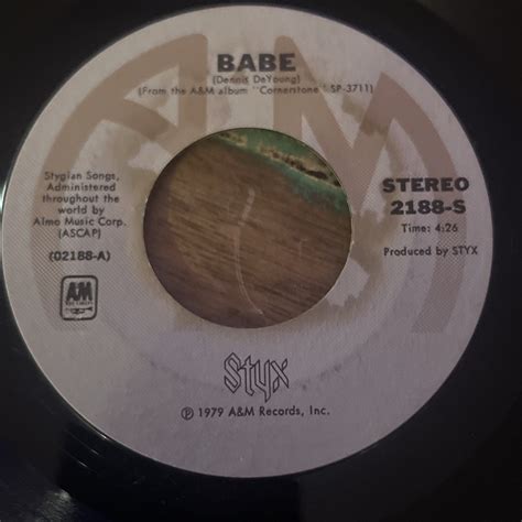 A M Records STYX Babe Im Ok 45 Record Sleeve EBay