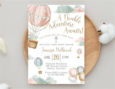 Adventure Awaits Baby Shower Diaper Raffle Cards Hot Air Etsy Artofit