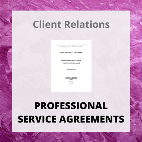 Client Professional Services Agreement Template Music Therapy Mastermind