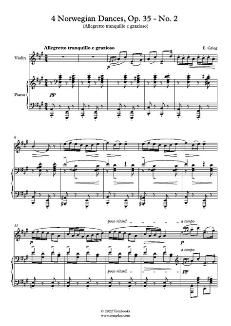 Free Sheet Music Op Grieg Edvard Norwegian Dances