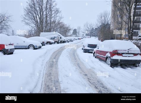 Dangerous Road Condition In Winter Stock Photo Alamy