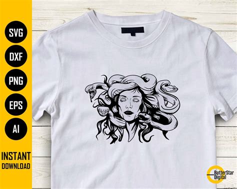 Medusa SVG Diosa SVG Mitología griega SVG Camisa de Etsy México