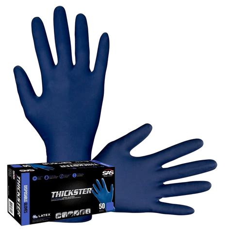 Sas Safety 6604 50 Piece Thickster Powdered Latex Exam Grade Gloves Set