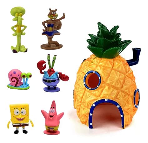 Adornos Pecera Bob Esponja Casa Piña Resina 7 Piezas MercadoLibre