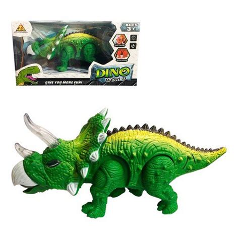 Dinossauro 3d Triceratops Acende Luzes Som Anda A Pilha Shopee Brasil