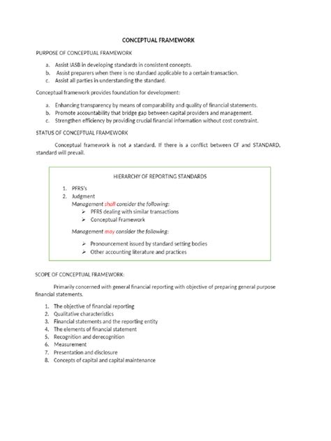 Conceptual Framework Summary Pdf