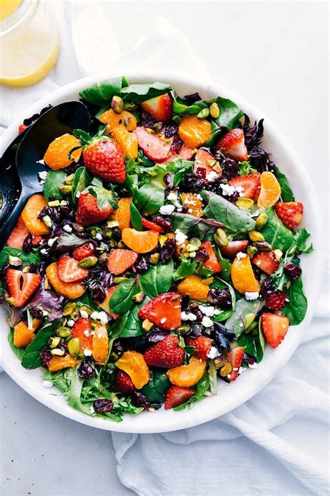 Recette entrée froide salade composée aux épinards fraises mandarines