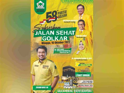 24 DPD Golkar Se Sulsel Serentak Gelar Jalan Sehat 16 Oktober 2022