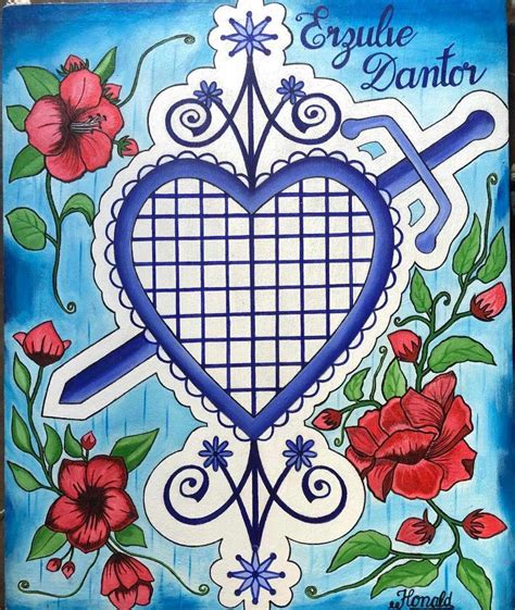 Loa Erzulie Dantor Lwa Ezili Danto Haitian Vodou Veve By Etsy