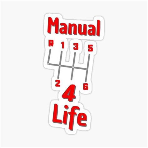 Manual 4 Life Red Sticker For Sale By Moveitloveit Redbubble