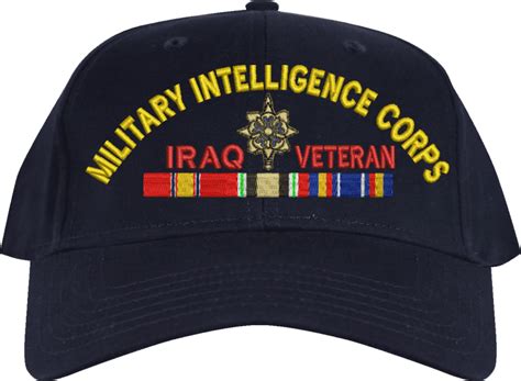 U S Army Military Intelligence Corps Iraq Veteran Embroidered Cap