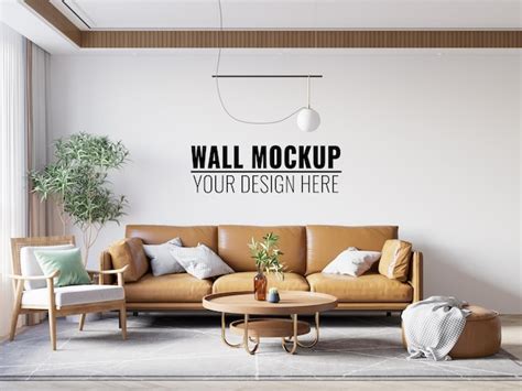 Premium Psd Living Room Wall Mockup