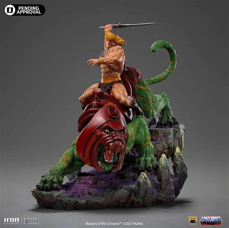 Masters Of The Universe He Man And Battle Cat Deluxe Art Scale