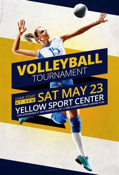 Volleyball Tournament Flyer And Social Media Template Volleyball