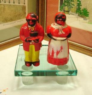 AUNT JEMIMA UNCLE MOSE BLACK AMERICANA SALT PEPPER SHAKERS 1950S