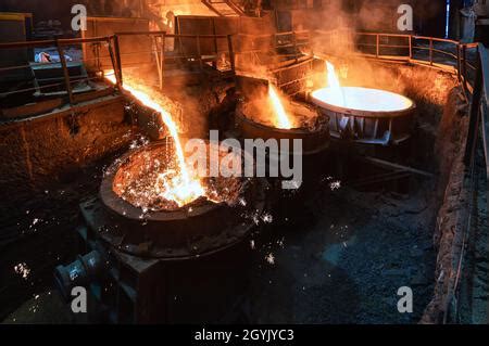 Blast Furnace Slag Tapping The Molten Slag Is Poured Into A Ladle