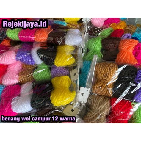 Jual BENANG WOOL RAJUT SULAM 12 PCS / BENANG WOOL CAMPUR / BENANG WOOL ...