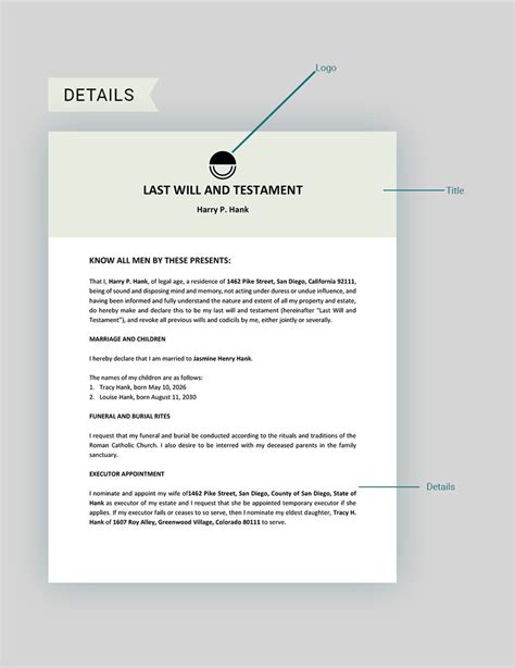 Free Sample Last Will And Testament Template - Download in Word, Google ...