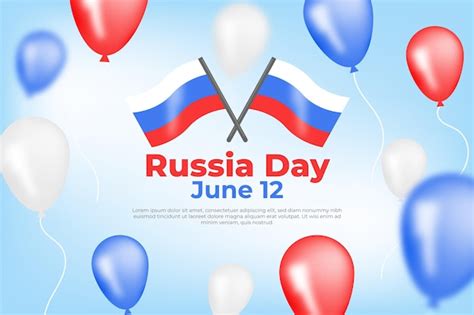 Free Vector Russia Day Background With Balloons In Flat Design