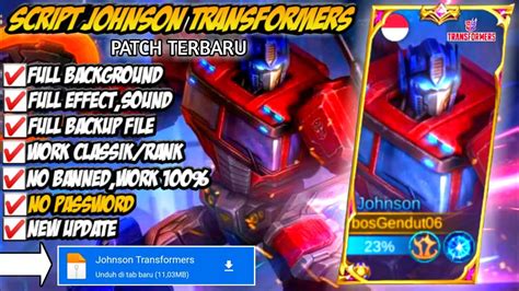 SCRIPT SKIN JOHNSON TRANSFORMERS FULL EFFECT NO PASSWORD PATCH