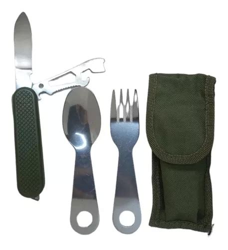 Cubiertos Multiuso Militar Camping De Acero MercadoLibre