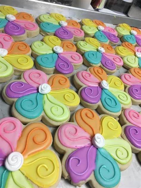 Pastel Rainbow Daisy Flowers Hayley Cakes And Cookies Pastel