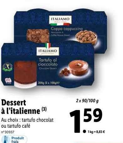 Promo Dessert L Italienne Italiamo Chez Lidl Icatalogue Fr