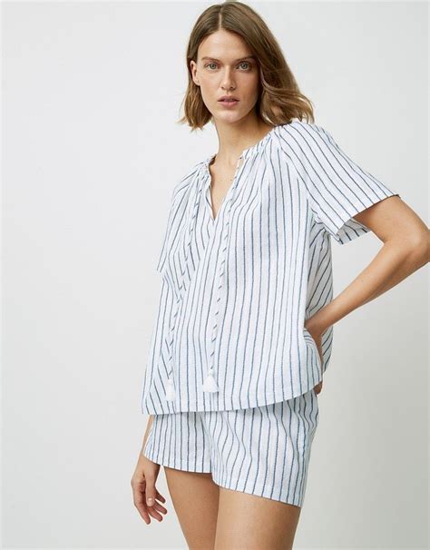 Cotton Stitch Stripe Pajama Set Pajamas The White Company Striped