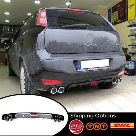 For Fiat Punto Evo Rear Diffuser Black Or Gray 4 Chrome Etsy