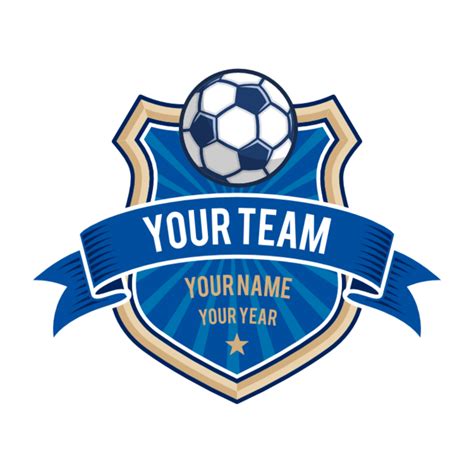 Custom Soccer Badge Sticker With Banner And Text