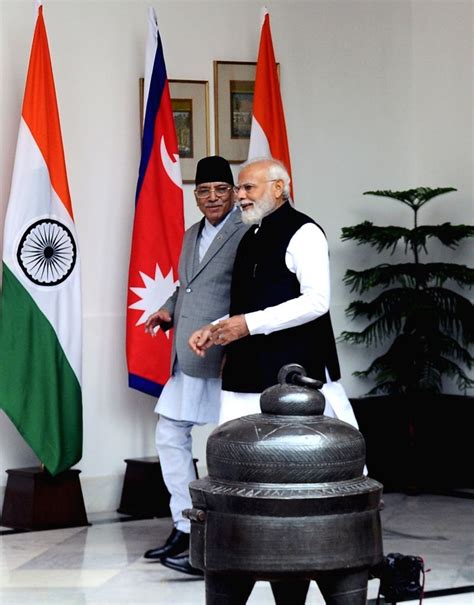 Prime Minister Narendra Modi With Prime Minister Of Nepal Pushpa Kamal