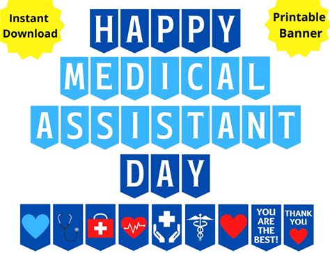 Medical Assistant Day Printable Sign Happy MA Day Banner - Etsy