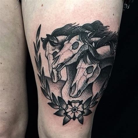 Three Dead Horses Thigh tattoo - Best Tattoo Ideas Gallery