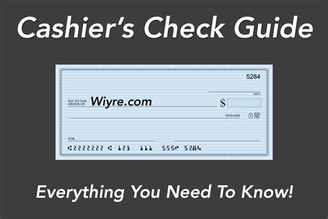 Cashier's Check Guide: What It's Used For, How to Get One | Wiyre