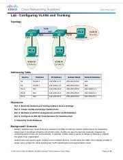 Lab Configuring Vlans And Trunking Lab Configuring Vlans