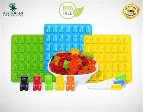 Bigger Gummy Bear Mold Silicone 3 Pack 3 Droppers Recipe Pdf