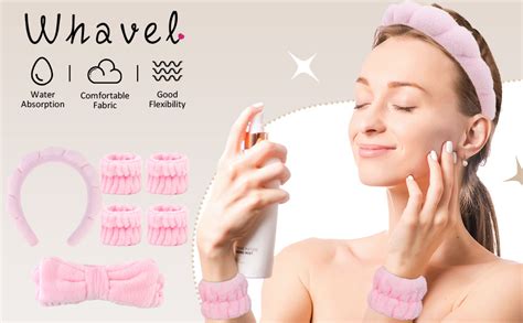 Amazon Whavel Pcs Spa Headband And Wristband Set Terry Cloth