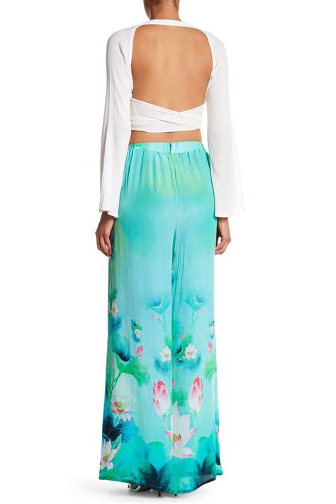 Designer Wide Leg Pants Printed Pants For Women { Loungewear Silk