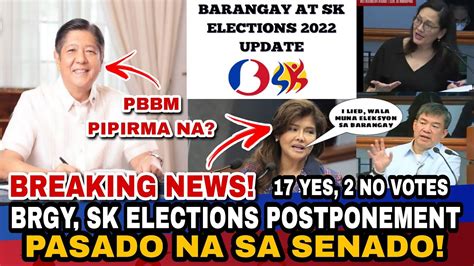 Barangay Sk Elections Postponement Lusot Na Sa Senado Yes No