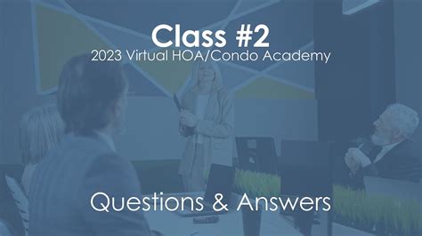 Virtual Hoa Condo Academy Questions Answers Youtube